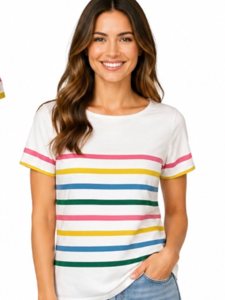 Boden Women's Striped Cotton T-Shirt Size 2